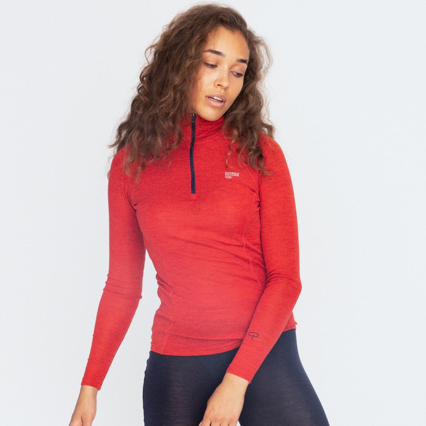 Sport wool top wmn, OL Red Mel, hi-res